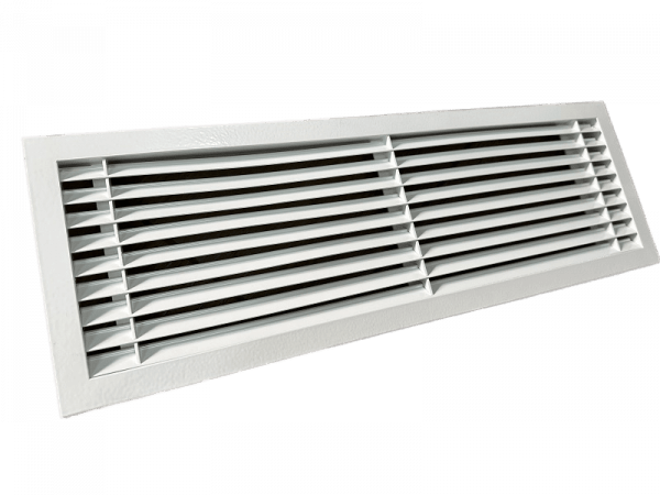 Линейная вентиляционная решетка с наклонными ламелями