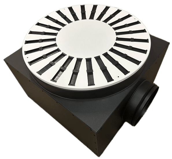 Вихревой диффузор круглый сегментный с наклонными лопатками