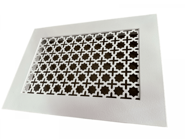 Декоративная вентиляционная решетка оцинкованная в рамке