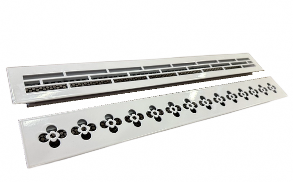 Алюминиевая решетка для подоконников с орнаментом РЭД-Silver