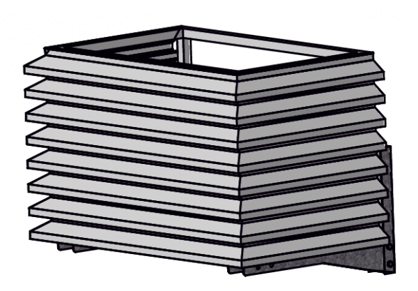 Алюминиевая фасадная корзина под кондиционер премиум