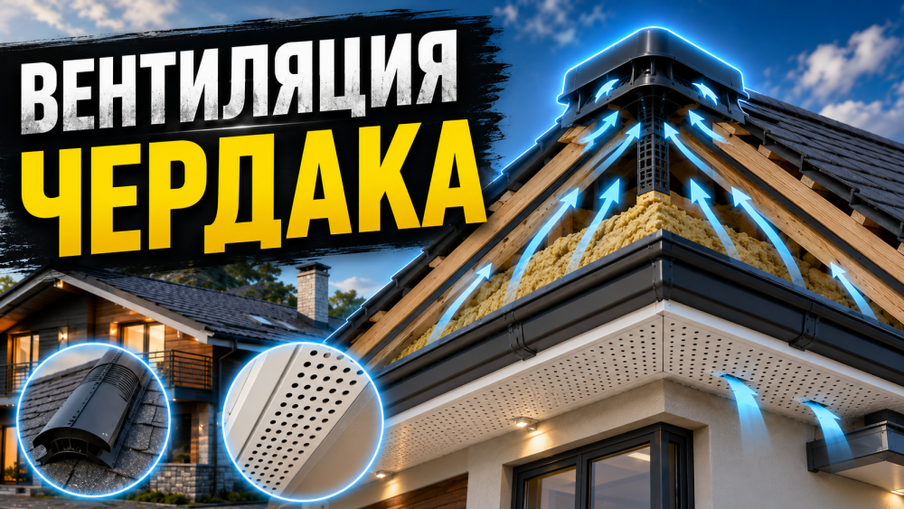 Вентиляция чердака в частном доме: устройство холодного и теплого чердачного пространства